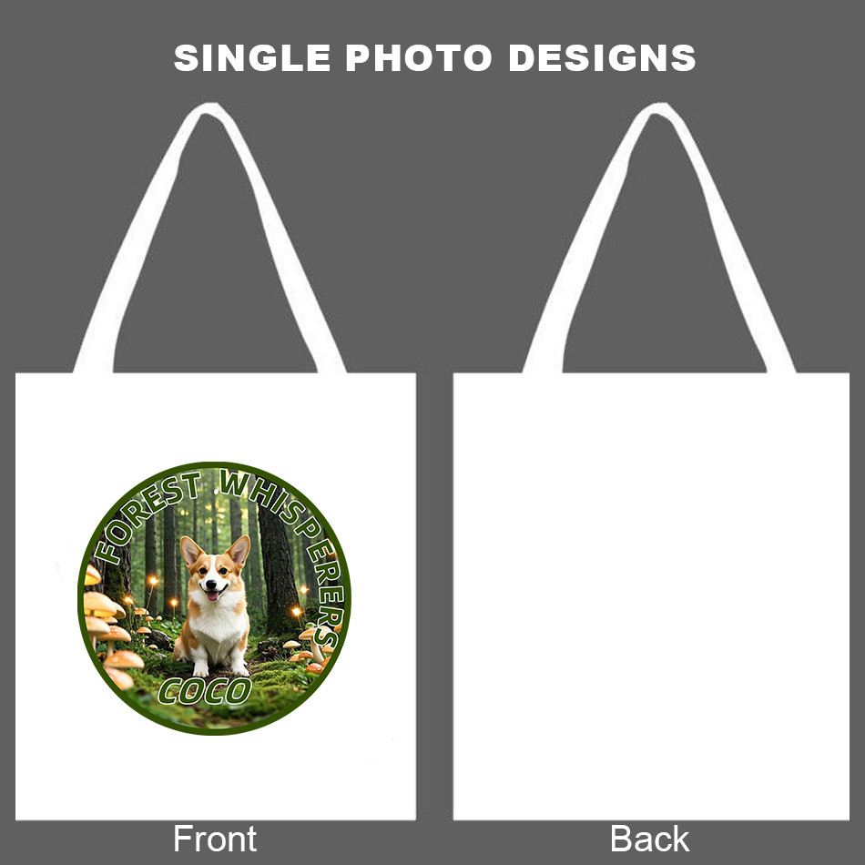 Sac en toile personnalisé pour portrait d'animal de compagnie à usage quotidien