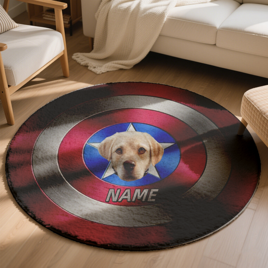 Captain America Style Customized Pet Portrait Carpet