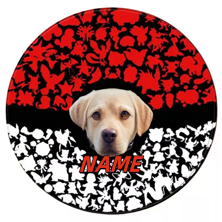 Classic Red White Customized Pet Portrait Carpet
