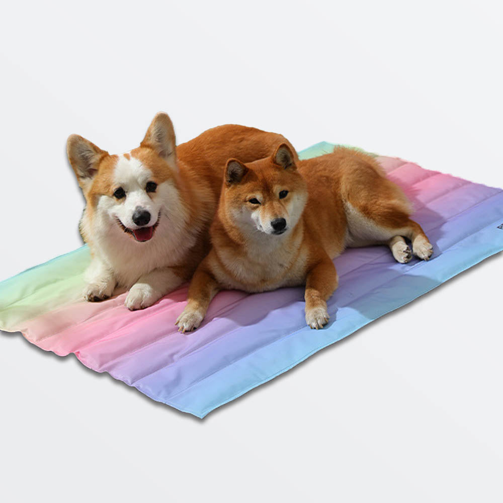 Rainbow Pet Cooling Gel Mat For Dogs Cats – Non-Toxic Ice Pad for Dogs & Cats (No Freezing Needed)