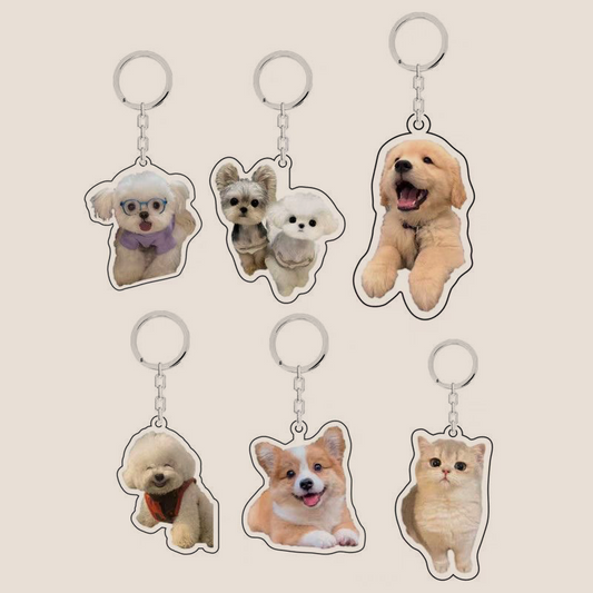 Personnalisez votre porte-clés en acrylique avec portrait d'animal de compagnie