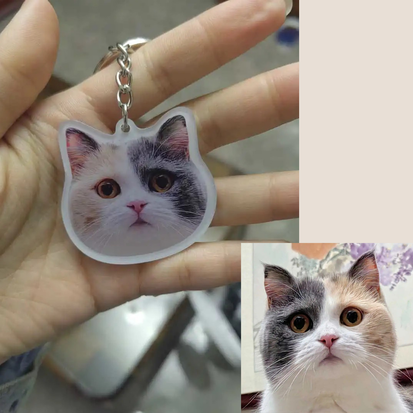 Customize Your Pet Portrait Acrylic Keychain
