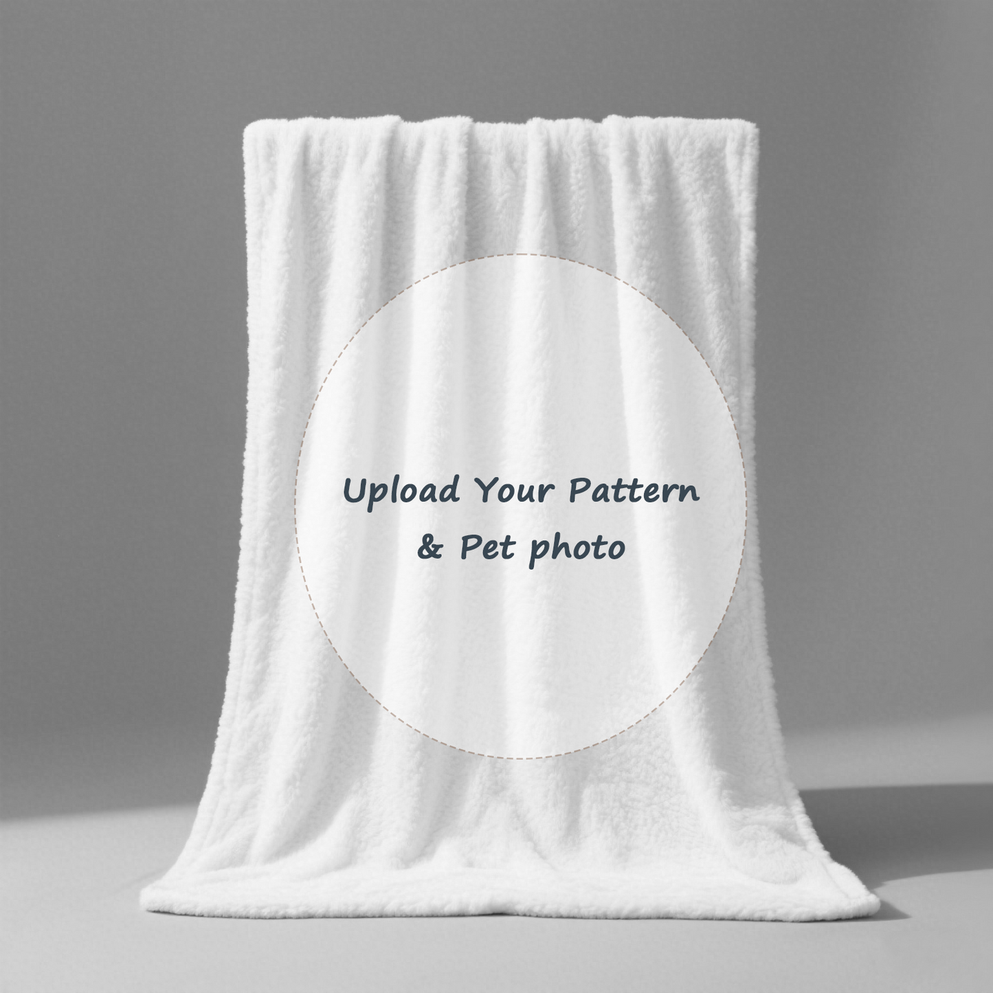 upload your patter and pet photos for customized pet portrait blanket