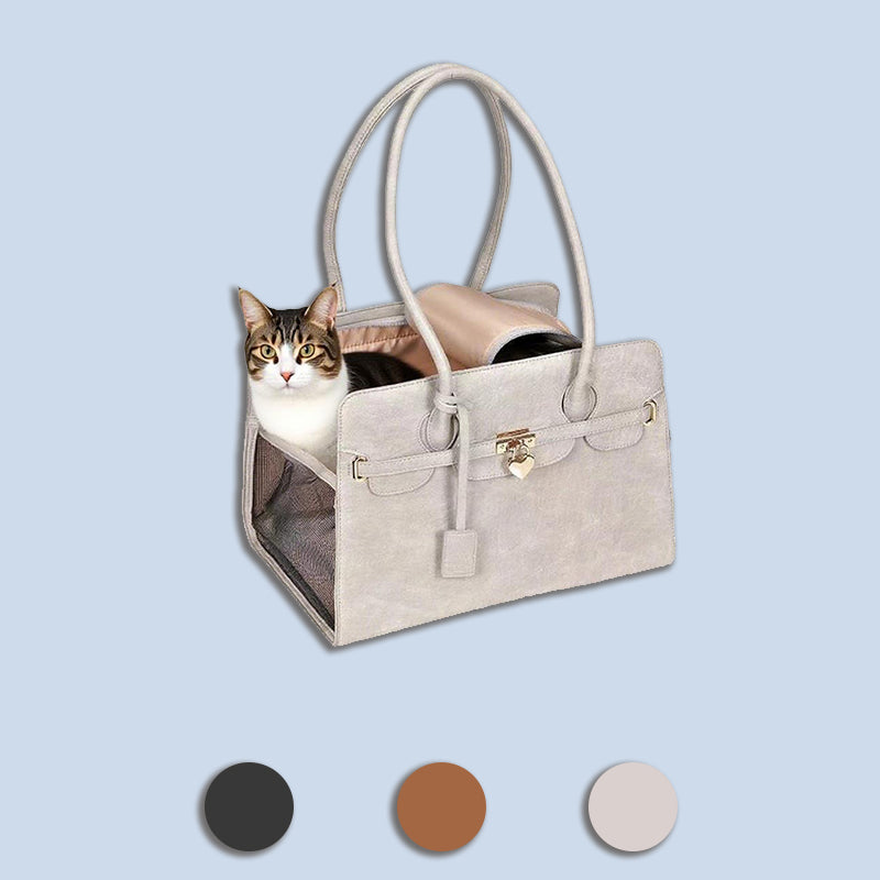 Stylish Leather Pet Carrier Bag