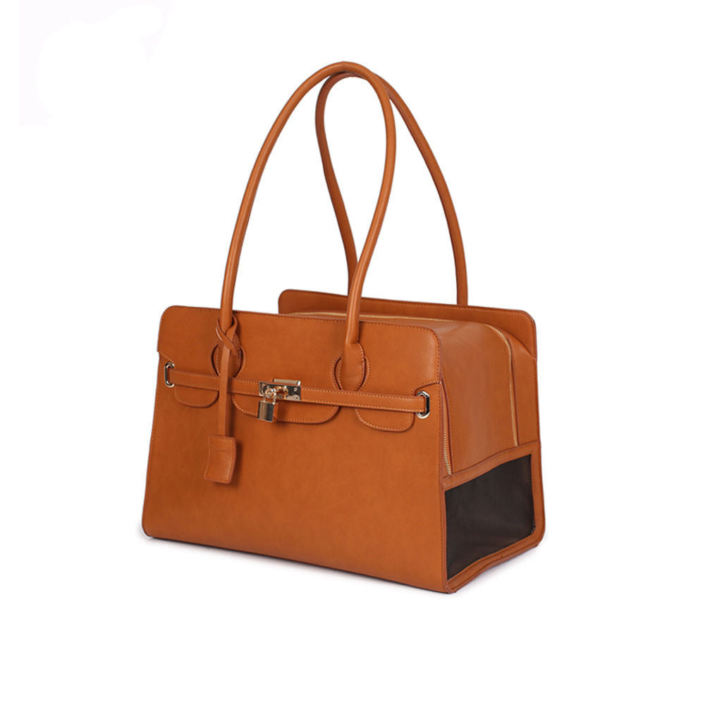 Stylish Leather Pet Carrier Bag