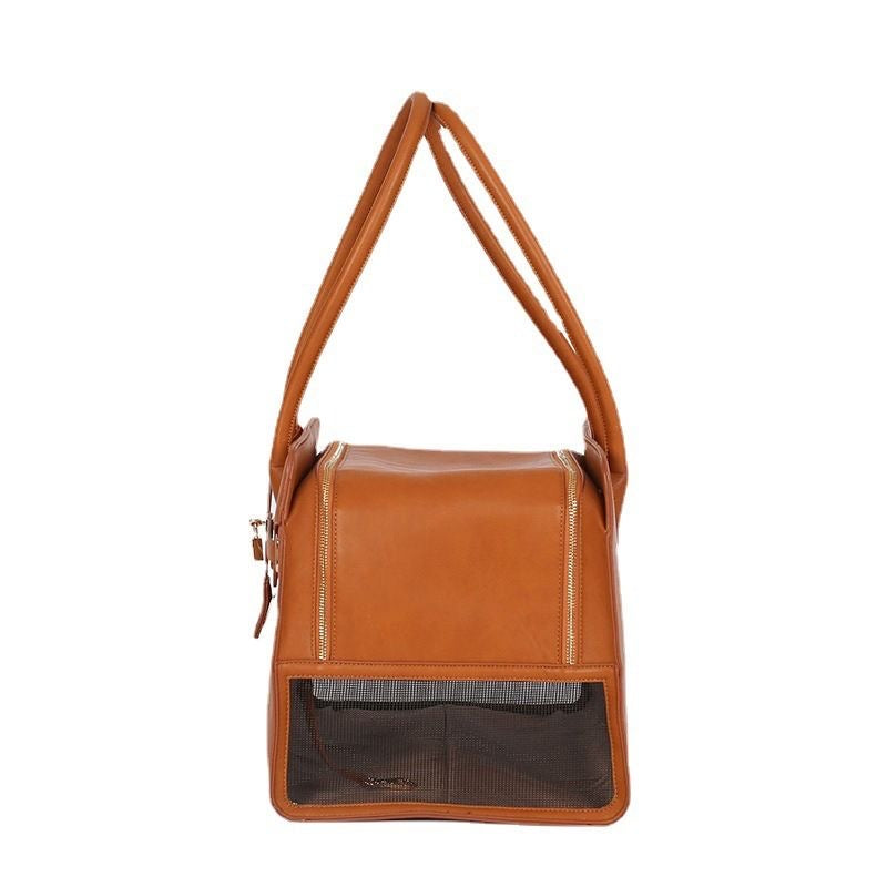 Stylish Leather Pet Carrier Bag