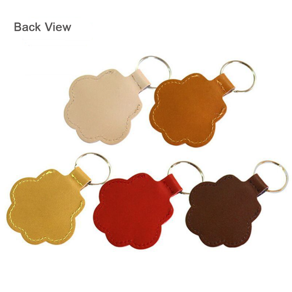 Paw Shape Pu Leather Memorial Keychain For Pet Hair Storage