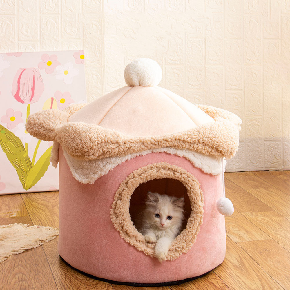 Fully Enclosed Cat Bed Deep Sleep Comfort Pet Bed