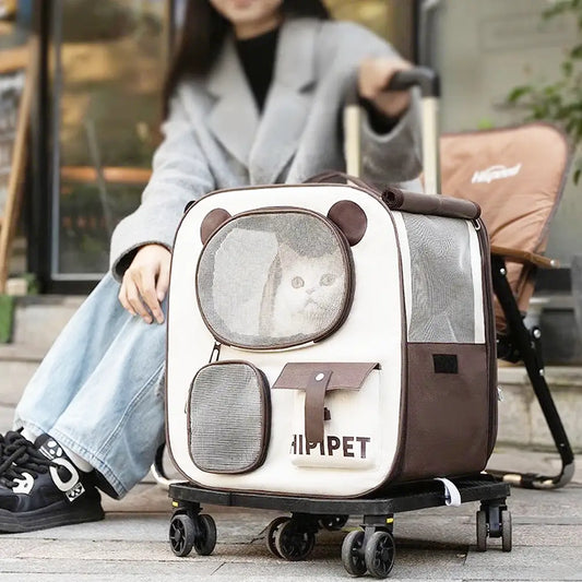 Large Capacity Pet Carrier Backpack Trolley