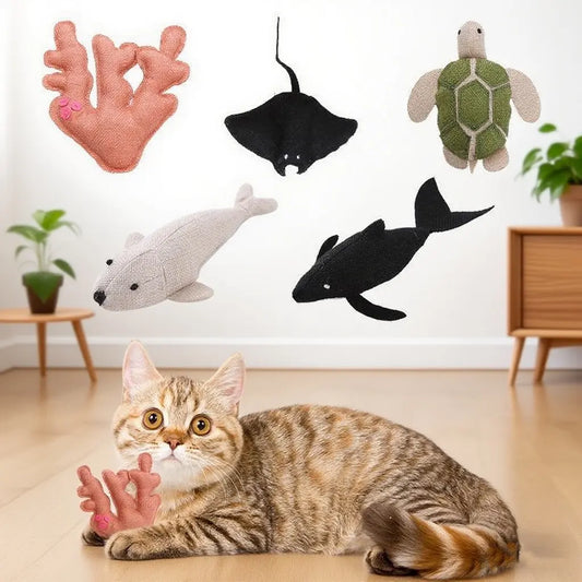 Nature Forme Sea Buddies – Catnip Plush Toys (Turtle & Whale)