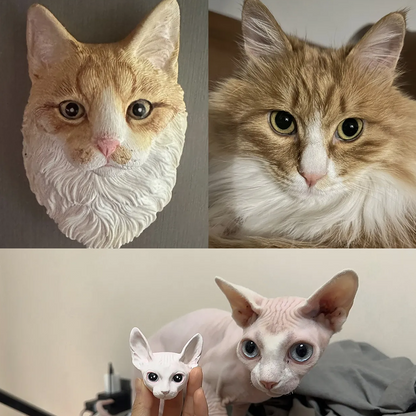 Hand-painted custom pet plaster head fridge magnet