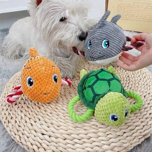 Nature Forme – Ocean Animal Rope Dog Toys with Squeaker & Tug Play