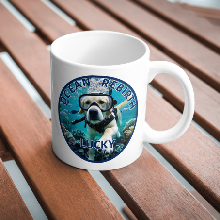 Ocean Rebirth maßgeschneiderter Hundebesteckbecher (If it's for dogs; if it's a general pet mug, it could be "Ocean Rebirth maßgeschneiderter Tierbecher")