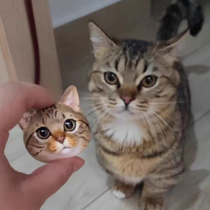 Hand-painted custom pet plaster head fridge magnet