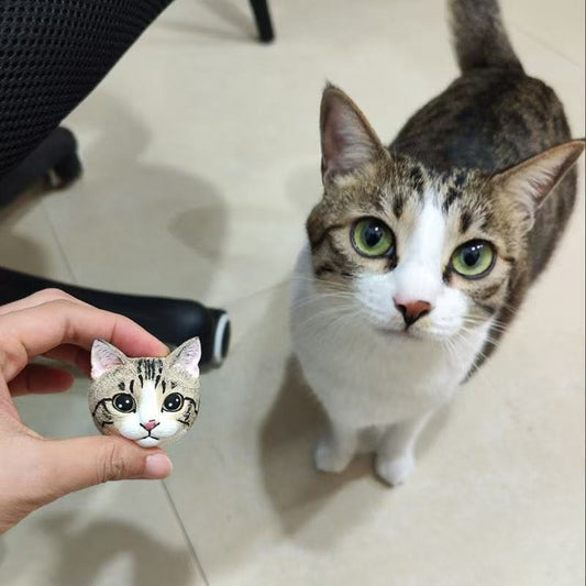 Hand-painted custom pet plaster head fridge magnet