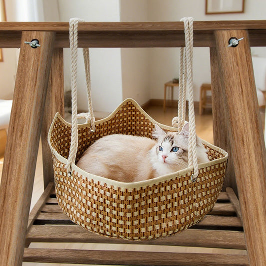 Natural Woven Cat Hammock