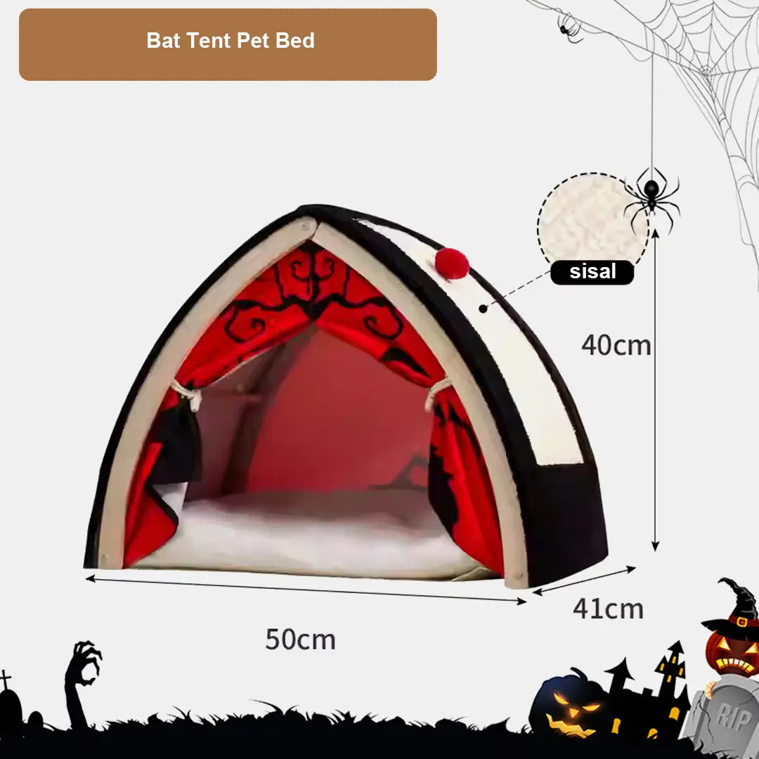 Halloween Bat Cat Tent Bed