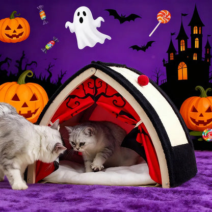 Halloween Bat Cat Tent Bed