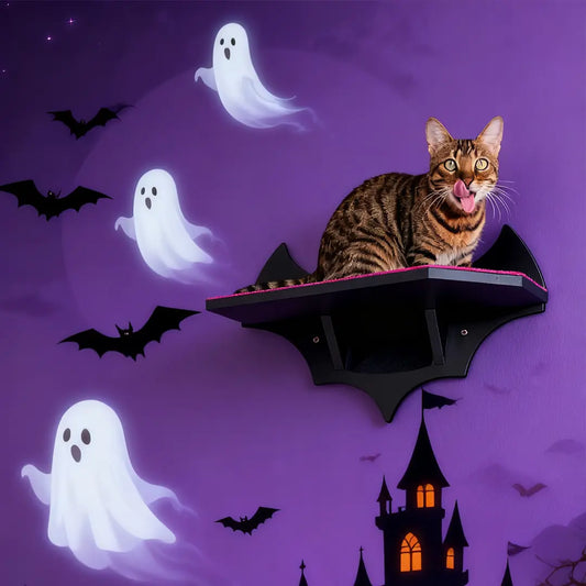 Halloween Cartoon Bat Wall-Mounted Cat Perch