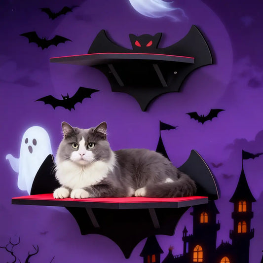 Halloween Cartoon Bat Wall-Mounted Cat Perch