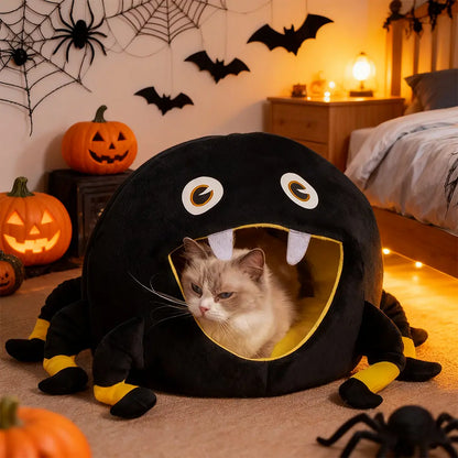 Halloween Black Cat Head Pet Bed