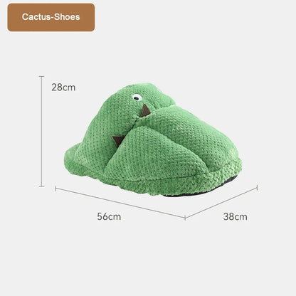 Adorable Cartoon-Style Cactus Cat Bed