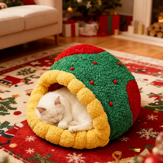 Pawsmas Christmas Stocking Sleeping Bag Cat Bed