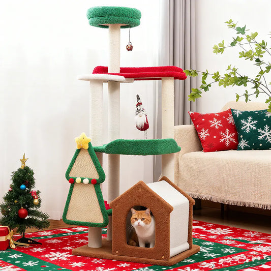 Pawsmas Christmas Tree Cat Bed & Tower