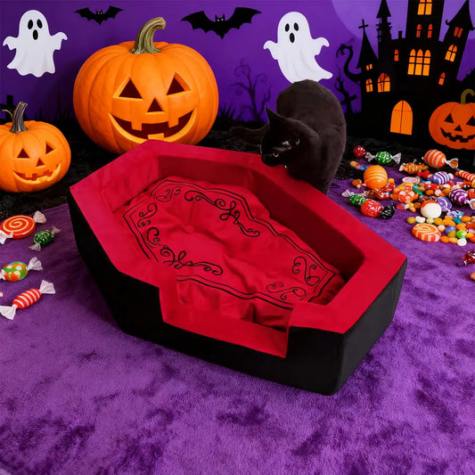 Halloween Dracula's Coffin Pet Bed