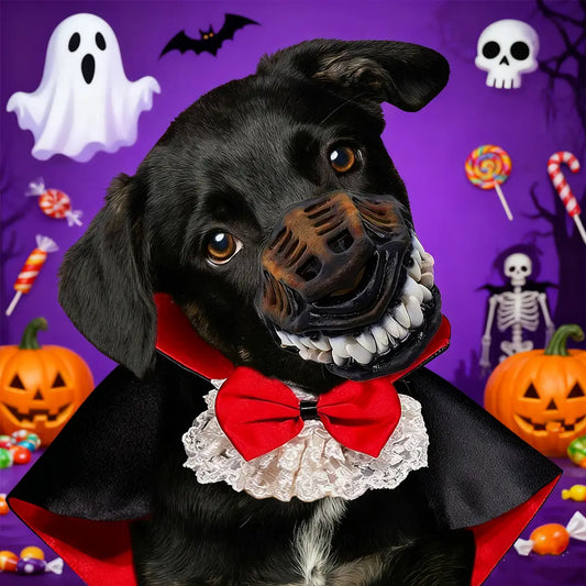 Halloween Elegant Lace & Bow Tie Vampire Cloak for Pets