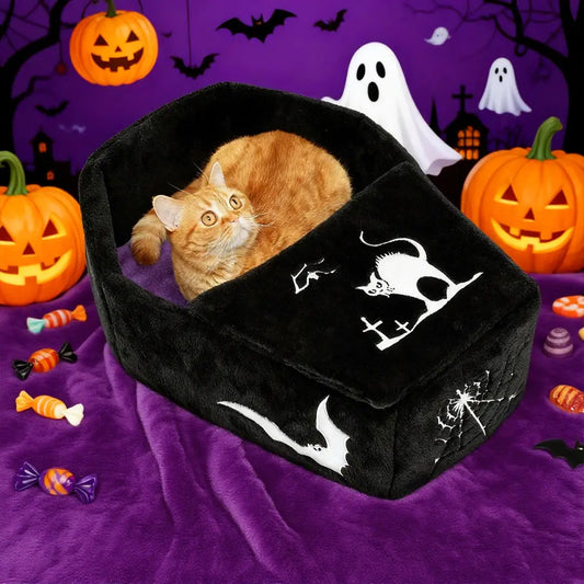 Halloween Gothic Coffin Pet Bed