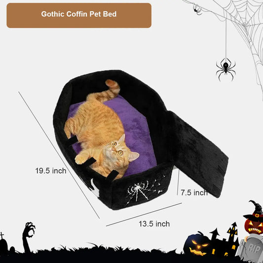 Halloween Gothic Coffin Pet Bed