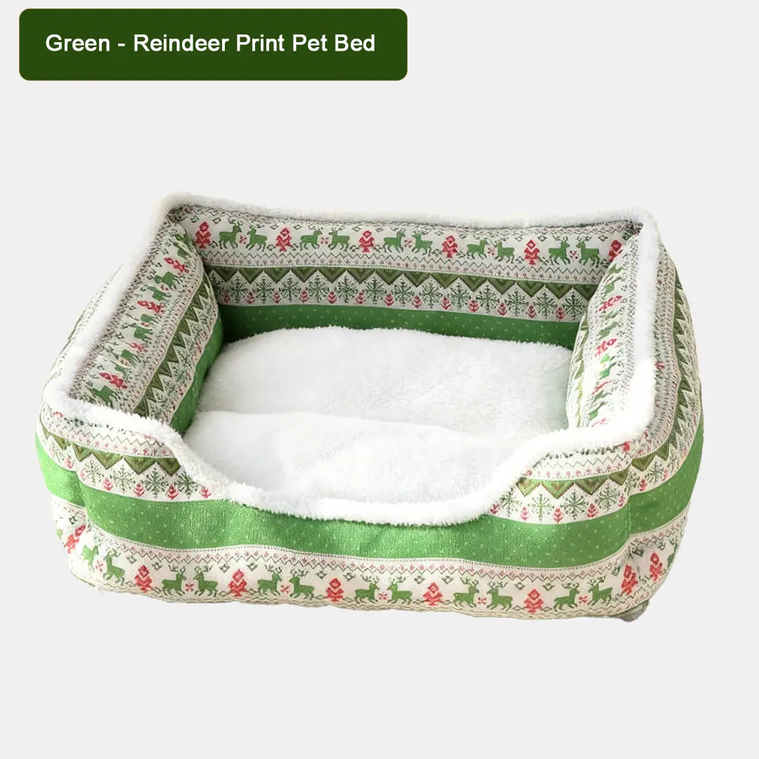 Pawsmas Reindeer Print Pet Bed