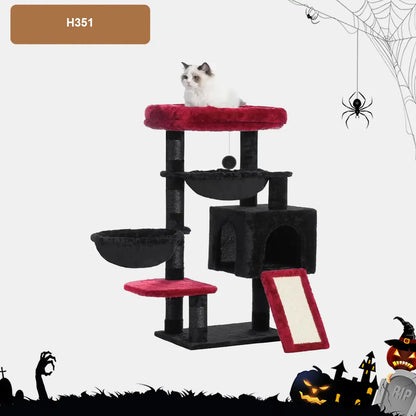 Halloween Bat Cat Scratching Post with Coffin Bed