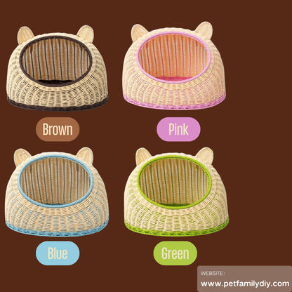 Rattan Cat Bed Stylish Wicker Cat Beds Pet Furniture
