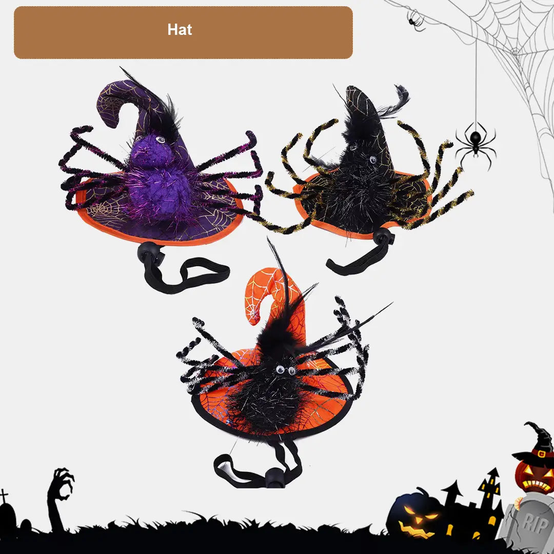 Halloween Pet Spider Hat Accessory Set