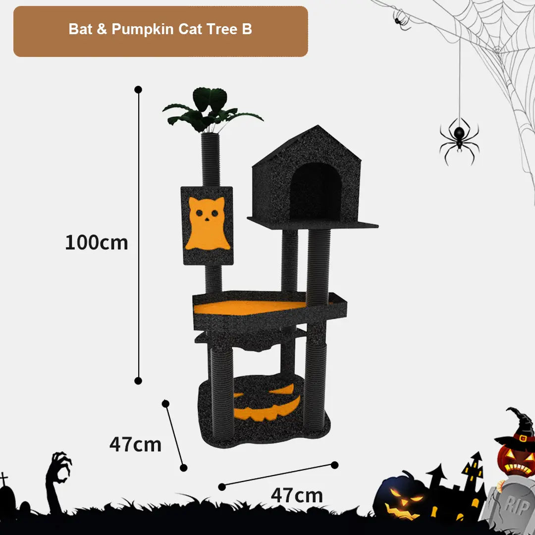 Halloween Bat & Pumpkin Cat Tree
