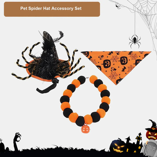 Halloween Pet Spider Hat Accessory Set