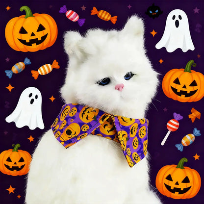 Halloween Pet Bow Tie Collar with Spooky Prints