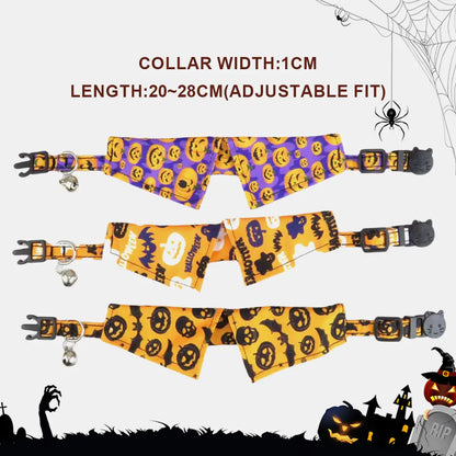 Halloween Pet Bow Tie Collar with Spooky Prints