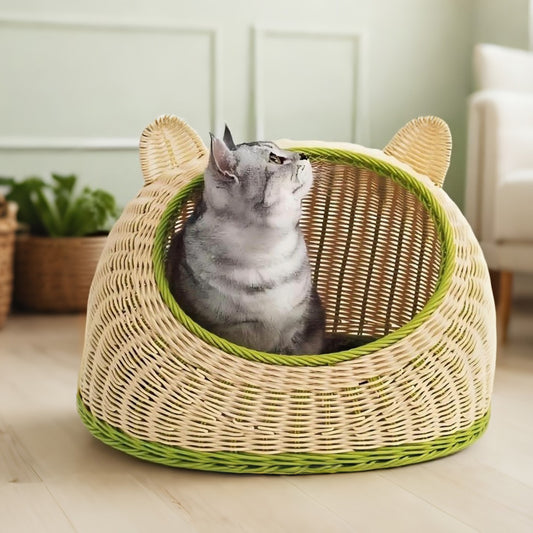 Rattan Cat Bed Stylish Wicker Cat Beds Pet Furniture