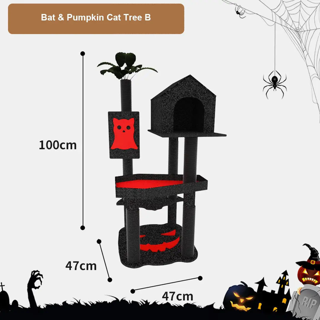 Halloween Bat & Pumpkin Cat Tree