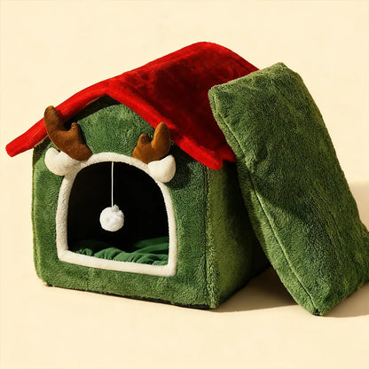 Pawsmas Reindeer Cat House
