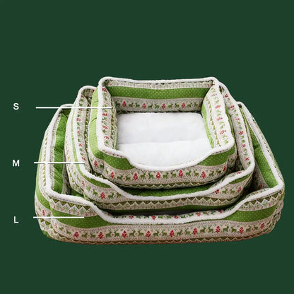 Pawsmas Reindeer Print Pet Bed