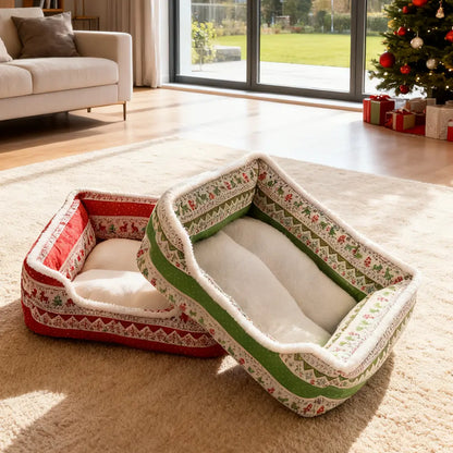Pawsmas Reindeer Print Pet Bed
