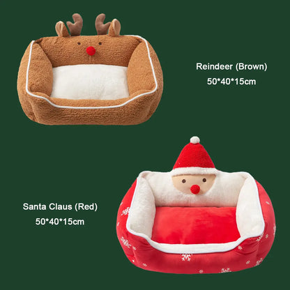 Pawsmas Santa & Reindeer Pet Bed