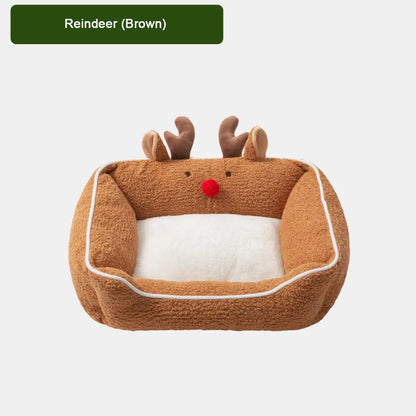 Pawsmas Santa & Reindeer Pet Bed