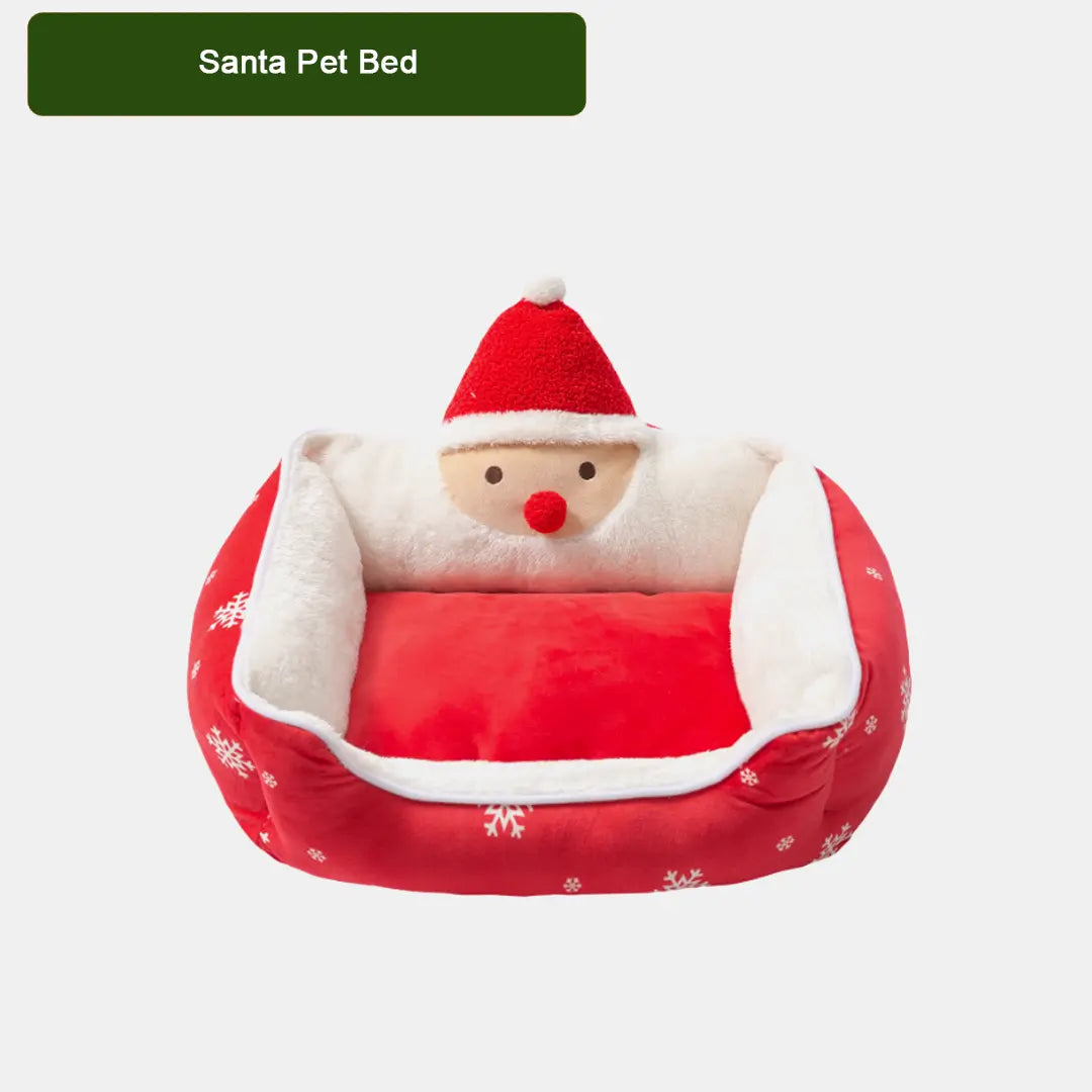 Pawsmas Santa & Reindeer Pet Bed