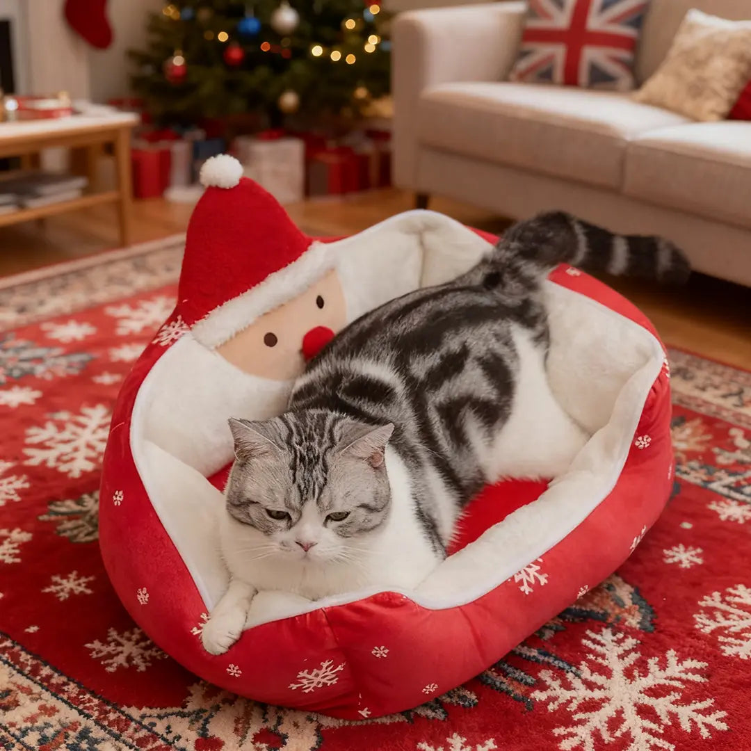 Pawsmas Santa & Reindeer Pet Bed