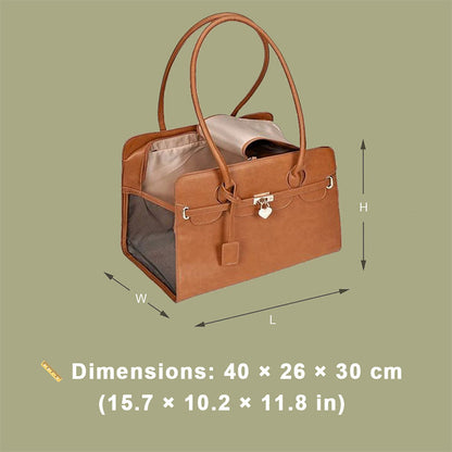 Stylish Leather Pet Carrier Bag